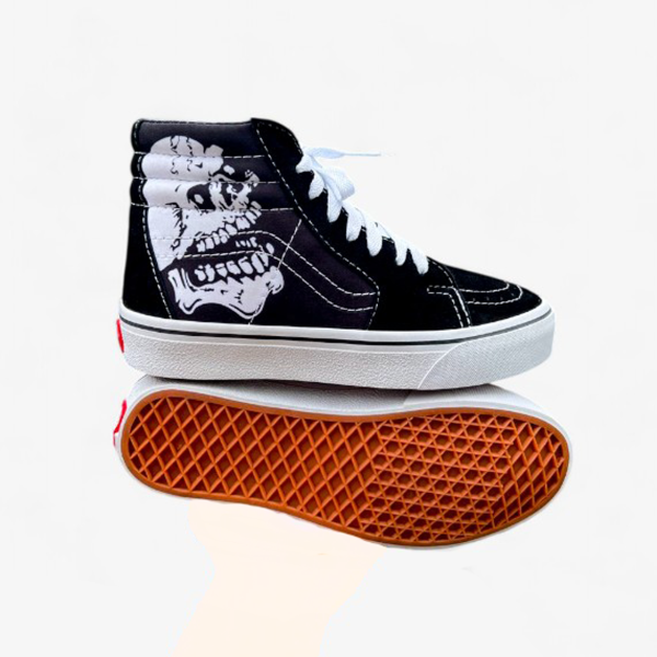 Zapatilla Vans Glow Skulls Sk8 Black/White - Imagen 3